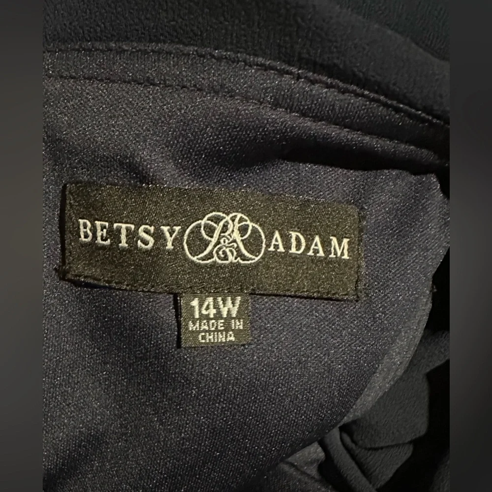 Betsy & Adams Elegant Navy Silver Cold Shoulder Drop Waist Dress Plus Sizes, NEW - Picture 11 of 14
